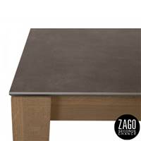 Gali table à manger carrée en céramique grise