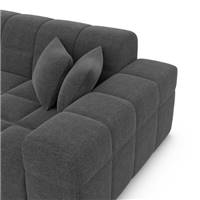 Bloom canapé d'angle gauche en tissu texturé gris anthracite