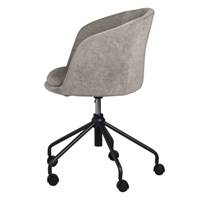 Mado chaise de bureau pivotante à roulettes en tissu gris clair