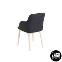 Manie fauteuil avec accoudoirs tissu gris foncé