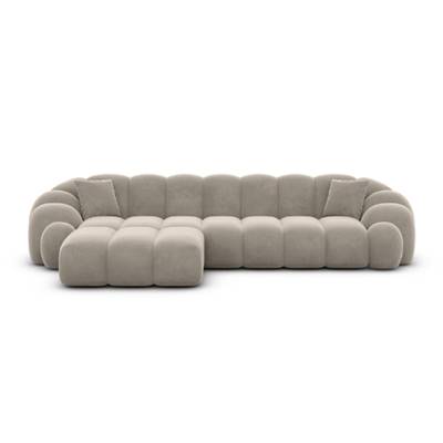 Dolban canapé d'angle gauche en velours beige foncé