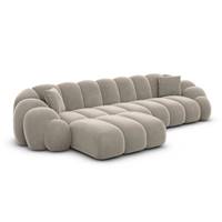 Dolban canapé d'angle gauche en velours beige foncé