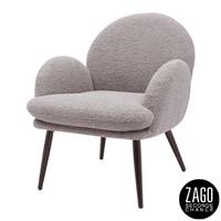 Oreo fauteuil en tissu effet laine bouclette gris foncé