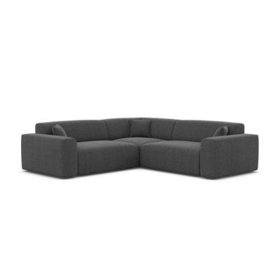 Novage canapé corner en tissu texturé gris anthracite