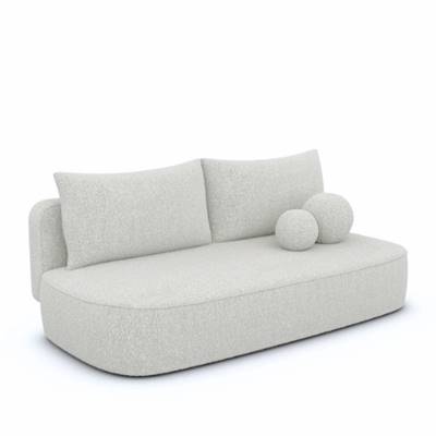Aldo canapé-lit 2 places en tissu bouclé blanc