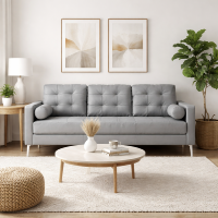 Elvis canap� 3 places simili cuir gris