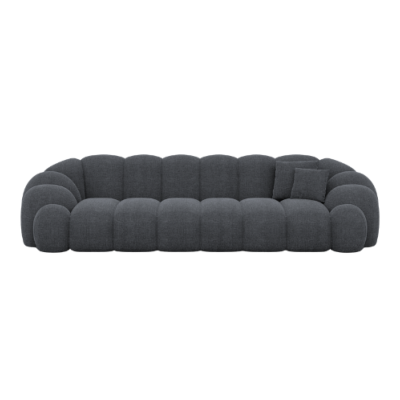 Dolban canapé 4 places en tissu texturé aspect velours gris anthracite