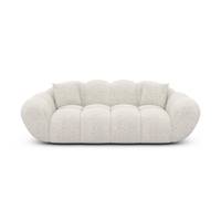 Sigono canapé 2 places en tissu bouclé blanc