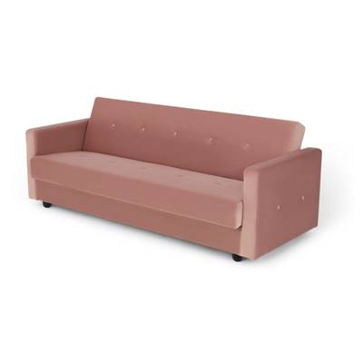 Chou clic-clac avec rangement velours rose