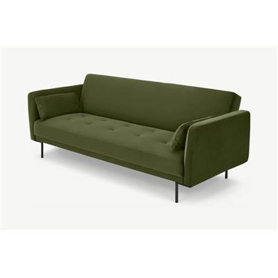 Harlow clic-clac 3 places, velours recyclé vert pin