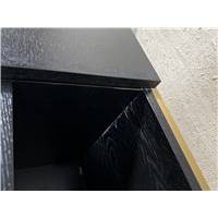 Chalet meuble TV bois noir et métal doré 150