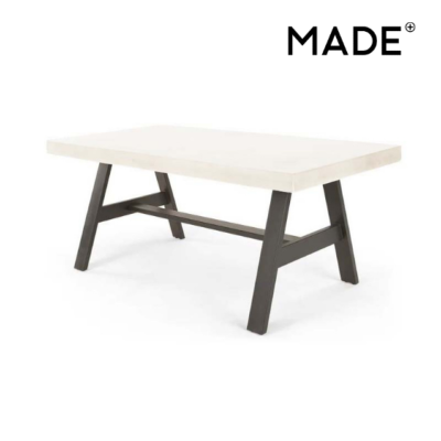 Edson table ciment clair et métal gris