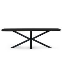 Taalika table à manger rectangulaire en manguier noir et métal 240cm