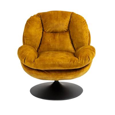 Topi fauteuil pivotant velours ocre