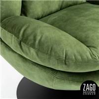 Topi fauteuil pivotant velours vert