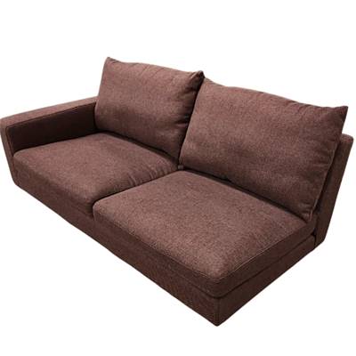 Canapé droit en tissu polyester rouge brique