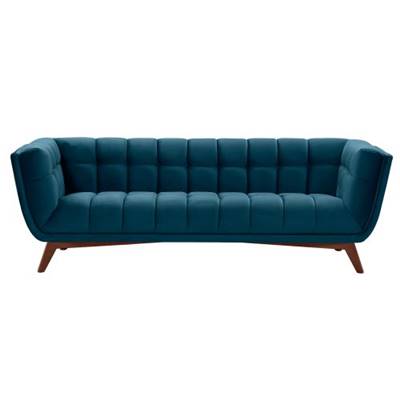 Zago canapé 3 places en velours bleu foncé