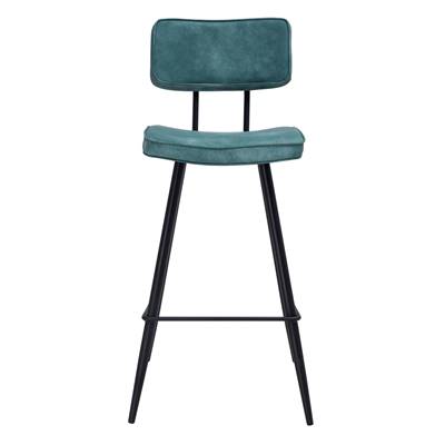 Birmingham chaise de bar vintage en cuir synthétique bleu