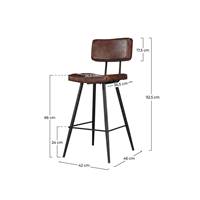 Birmingham chaise de bar vintage en cuir synthétique marron