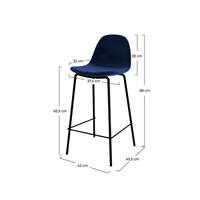 Vladi chaise de bar velours bleu foncé H65