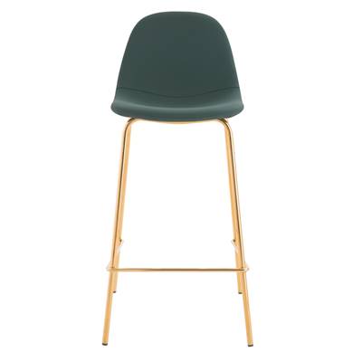 Vladi chaise de bar en cuir synthétique vert H65