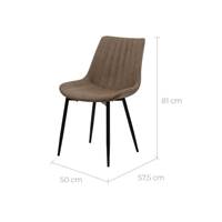 Alve chaise en cuir synthétique taupe et pieds en métal noir