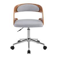 Burr chaise de bureau réglable et pivotante en tissu gris clair