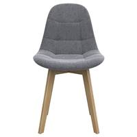 Wol chaise scandinave gris clair et pieds bois d'hêtre