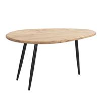 Temis table basse en bois d'acacia et pieds en métal noir