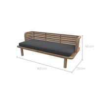Biantina banquette de jardin 2 places en teck L160