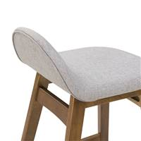 Belo tabouret de bar en tissu gris clair pieds bois