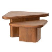 Nerja lot de 2 tables basses triangulaires en bois