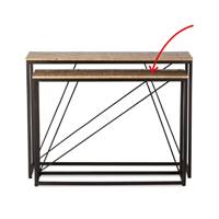 Tripoli petite console en travertin naturel et métal noir