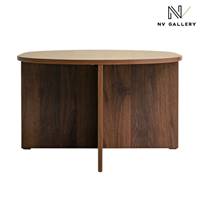 Elias table basse organique ovale en bois de noyer