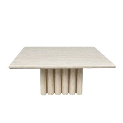 Jivan table basse carrée effet travertin glossy