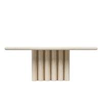 Jivan table basse carrée effet travertin glossy