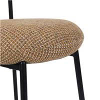 Vanilla chaise en tweed jaune sable piètement métal noir