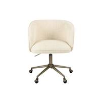 Alexia chaise de bureau rotative à roulettes tissu tweed beige miami