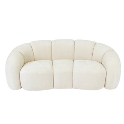 Lilo canapé 3 places cocooning en tissu blanc crêpé
