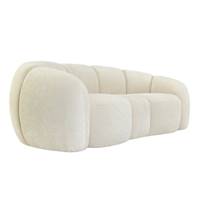 Lilo canapé 3 places cocooning en tissu blanc crêpé