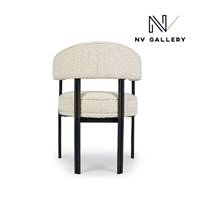 Glorysse chaise avec accoudoirs en tissu bouclé blanc