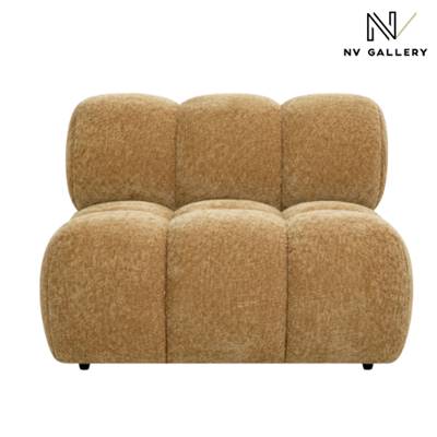 Bianca module fauteuil en tissu camel crêpé