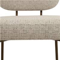 Breka chaise en tissu beige cappuccino et métal chocolat