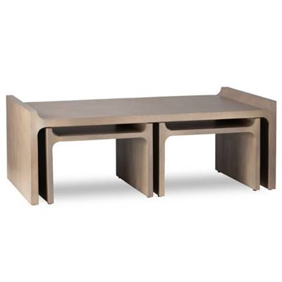 Conill lot de 3 tables basses en bois de manguier naturel
