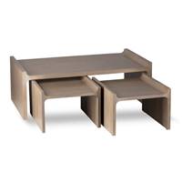 Conill lot de 3 tables basses en bois de manguier naturel