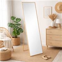 Torcy grand miroir sur pied en métal doré H160cm