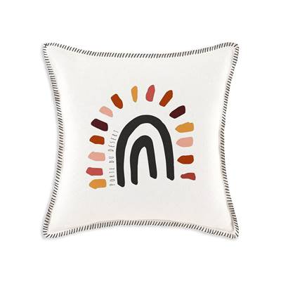 Chik coussin carré 40x40 coton blanc arc-en-ciel