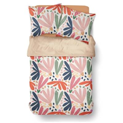Sunshine parure de lit 220x240 coton imprimé pétales multicolores 12.31