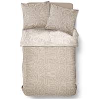Sunshine parure de lit 220x240 coton imprimé trait beige/blanc 15.7