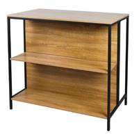 Colorado table ilot de bar H95cm et 2 tabourets H60cm bois et métal noir